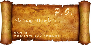 Pápay Olivér névjegykártya