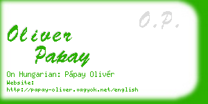 oliver papay business card