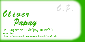 oliver papay business card